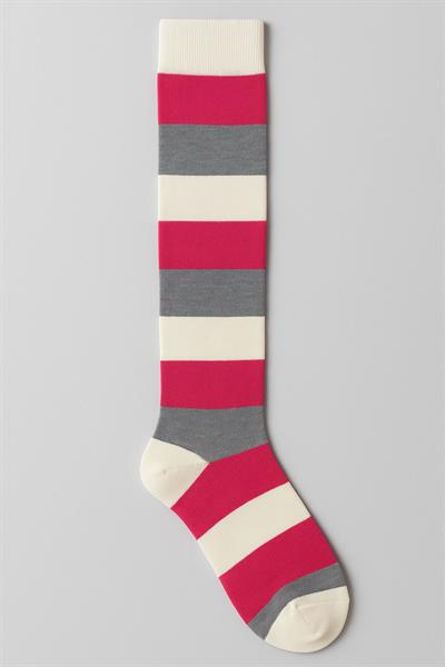 Çizgili ve Renkli Diz Boyu Çorap