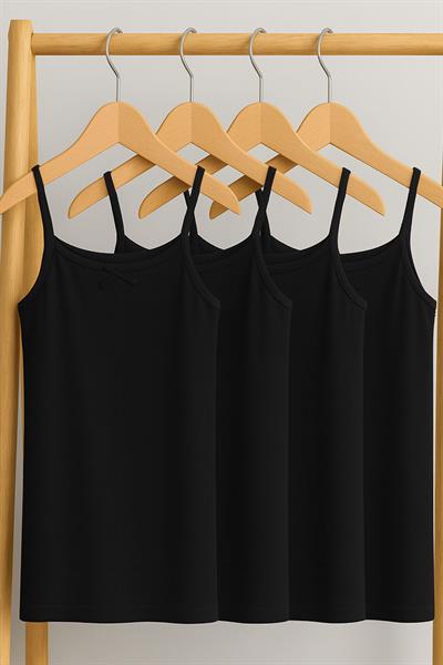 4 Adet Pamuk Karışımlı İp Askılı Atlet (5-16 Yaş) 