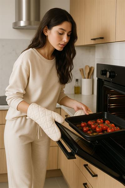 Isı Geçirmez Pamuk Karışımlı Fırın Eldiveni ve Fırın Tutacağı