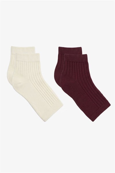 2 Çift Fitilli Burunsuz Kadın Çorap