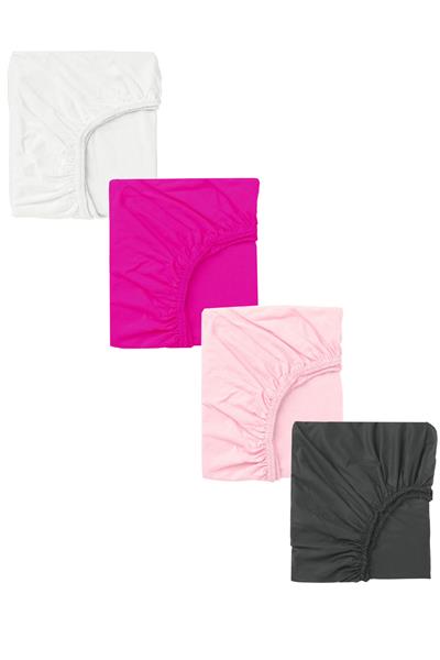 4 Adet 65 x 95 x 10 cm Anne Yanı Lastikli Penye Kumaş Bebek Çarşafı