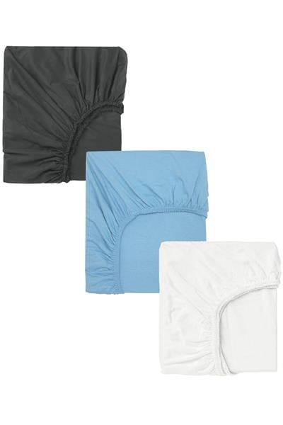 3 Adet 65 x 95 x 10 cm Anne Yanı Lastikli Penye Kumaş Bebek Çarşafı