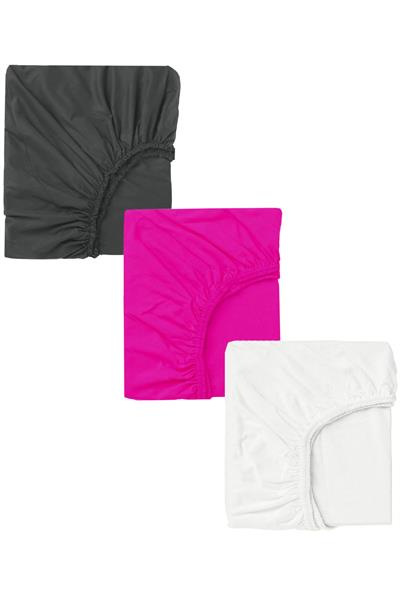 3 Adet 65 x 95 x 10 cm Anne Yanı Lastikli Penye Kumaş Bebek Çarşafı