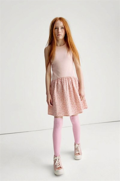 İnce Fitilli Diz Üstü Pamuk Karışımlı Çocuk Çorap