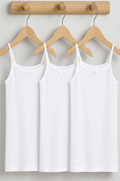 3 Adet Pamuk Karışımlı İp Askılı Atlet (5-16 Yaş) 