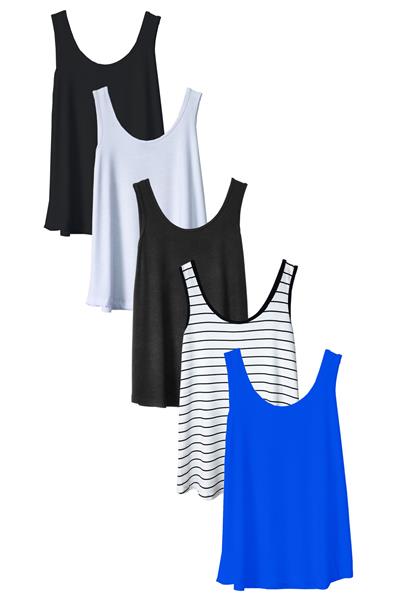 5 Adet A Kesim Rahat Kalıp Basic Kalın Askılı Atlet Tişört