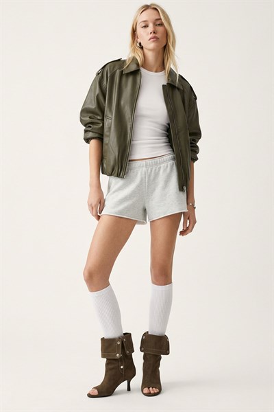 Burunsuz Tabanlı İnce Fitilli Diz Üstü Pamuk Karışımlı Tozluk