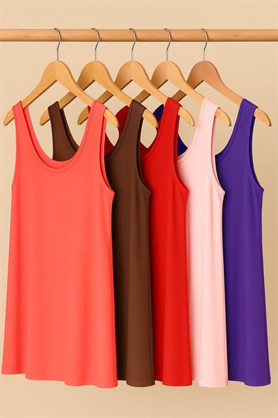 5 Adet A Kesim Rahat Kalıp Basic Kalın Askılı Atlet Tişört