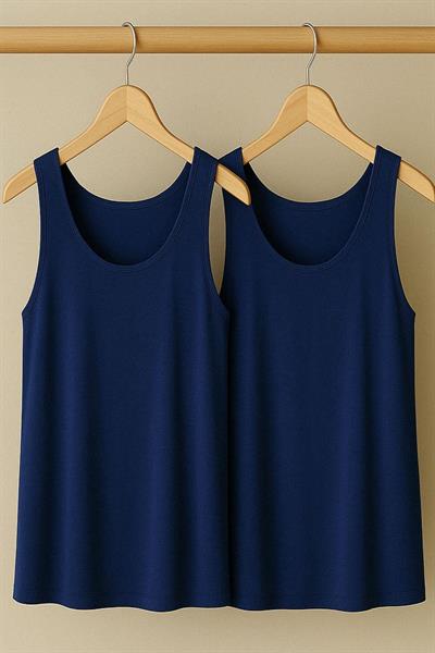 2 Adet A Kesim Büyük Beden Pamuklu Kalın Askılı Atlet Tişört