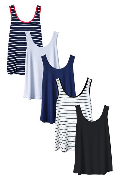 5 Adet A Kesim Rahat Kalıp Basic Kalın Askılı Atlet Tişört