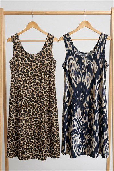 2 Adet A Kesim Rahat Ve Dökümlü Kalın Askılı Elbise