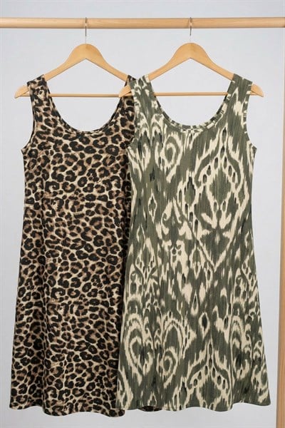 2 Adet A Kesim Rahat Ve Dökümlü Kalın Askılı Elbise