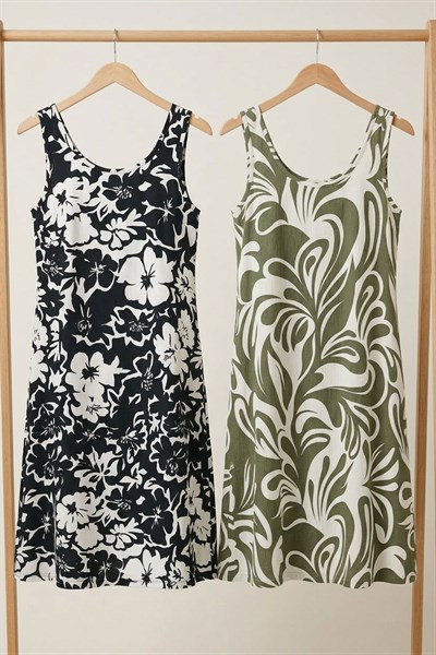 2 Adet A Kesim Rahat Ve Dökümlü Kalın Askılı Elbise