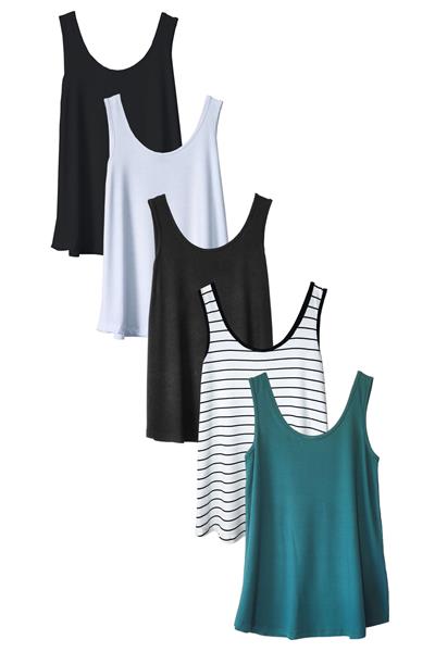 5 Adet A Kesim Rahat Kalıp Basic Kalın Askılı Atlet Tişört