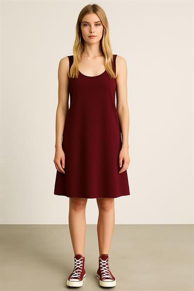 A Kesim Pamuklu Kalın Askılı Atlet Elbise