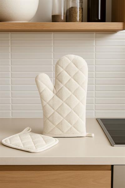 Isı Geçirmez Pamuk Karışımlı Fırın Eldiveni ve Fırın Tutacağı