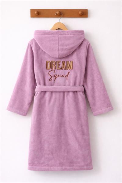 Düz ve Kapüşonlu Pamuk Karışımlı Çocuk Bornozu