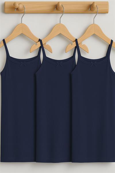 3 Adet Pamuk Karışımlı İp Askılı Atlet (5-16 Yaş) 