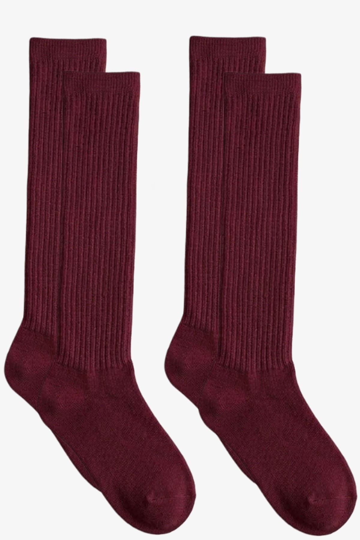 2 Çift İnce Fitilli Diz Üstü Pamuk Karışımlı Çocuk Çorap