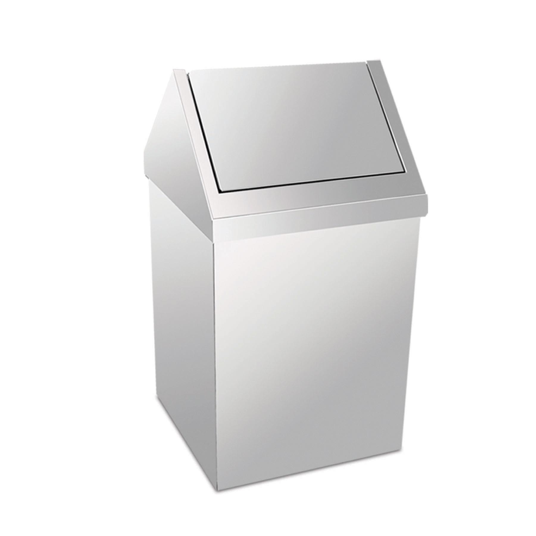Krom Çatı Kapaklı Çöp Kovası 54 Lt 3800-354