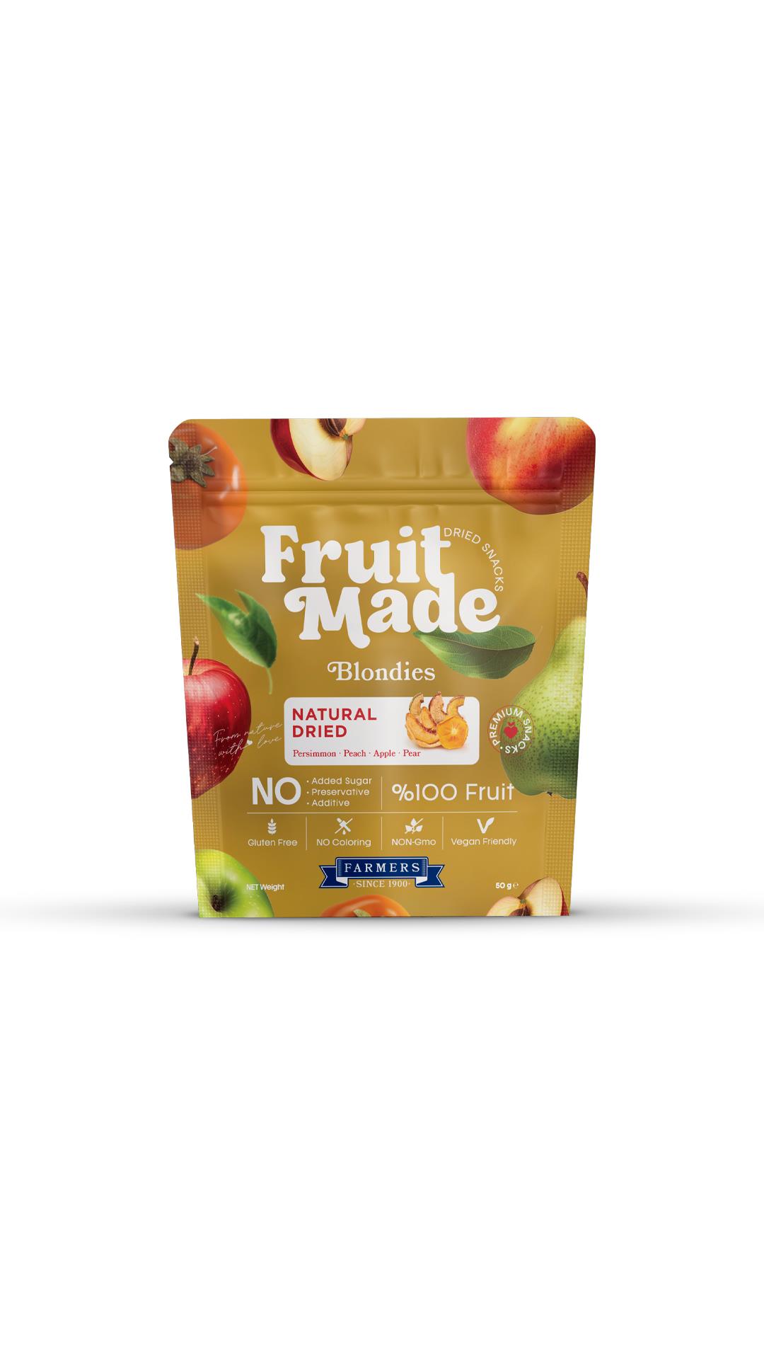 Kurutulmuş Karışık Meyve (Cennet Hurması, Şeftali, Elma, Armut) - 40 g