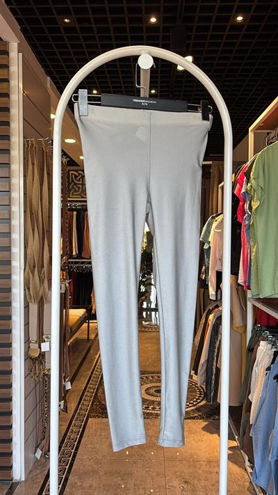 Oversize Yarı Parlak Tayt - Gri 