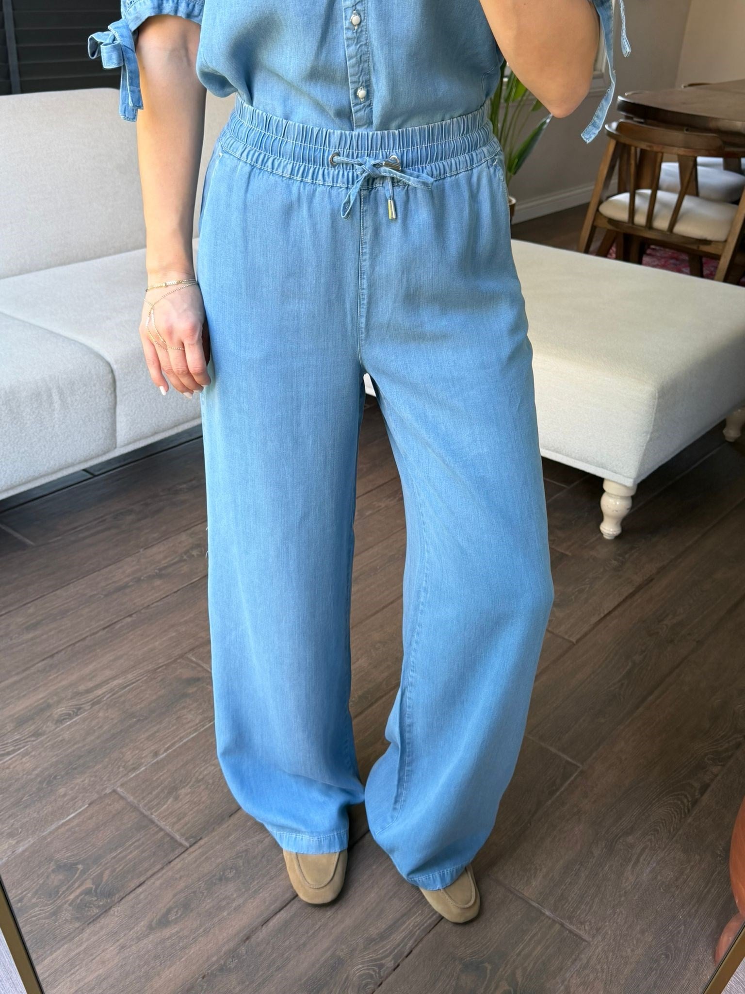 Orijinal Marka İnce Denim Tensel Pantolon