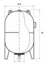 Hidrotank TD 1500 Dik Ayaklı Hidrofor Tankı