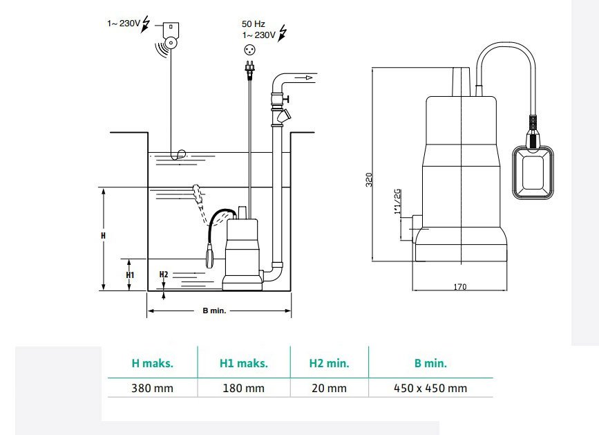 Wilo Drain 10.7 Drenaj Dalgıç Pompa