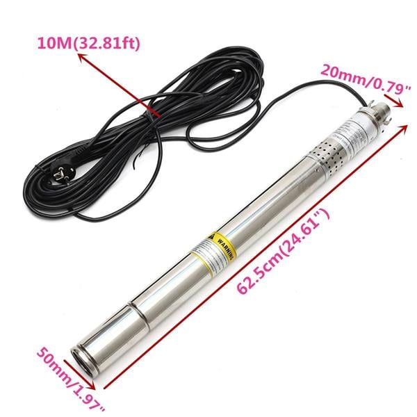 2 50 mm Dış Çap En İnce Dalgıç Pompa 10 Metre Kablolu 180 Watt 55 mss 1 m³/h