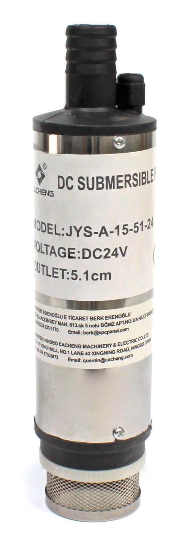 24 Volt Mazot Yağ Aktarma Pompası,  Dc Mini Dalgıç Pompa Süzgeçli 51 mm Dış Çap
