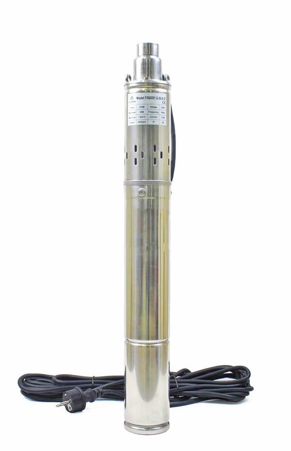 3 75 mm Dış Çap Derin Kuyu Dalgıç Pompa 10 Metre Kablolu 370 Watt 90 mss 1.8 m³/h