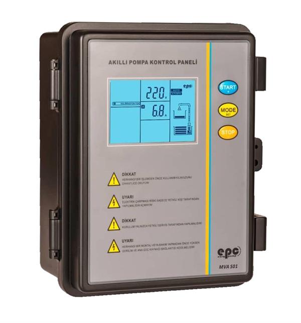 EPC - EPC 0,37 - 2,2 KW Monofaze Dalgıç Pompa Koruma ve Kontrol Panosu - Dijital Ekran, Türkçe Menü
