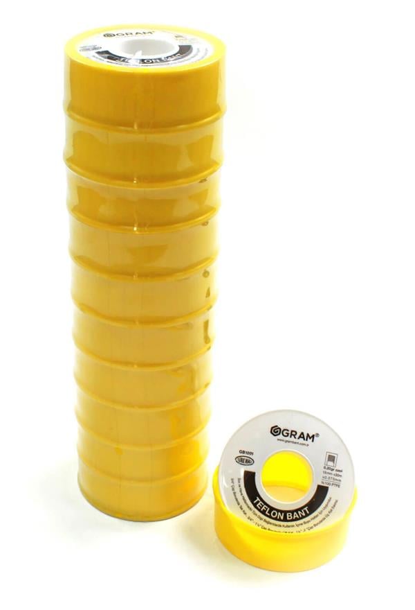 Gram Teflon Bant Sızdırmazlık Bandı 19 mm x 30 Mt 100 Adet - YERLİ ÜRETİM