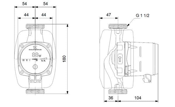 Grundfos ALPHA1 25-40(180 mm) 18-25.000 Kazan İçin Frekans Konvertörlü Sirkülasyon Pompası 4mss 2.6m³/h