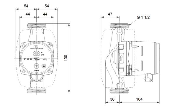 Grundfos ALPHA3 25-40(130 mm) 18-25.000 Kazan İçin Frekans Konvertörlü Sirkülasyon Pompası 4mss 2.6m³/h
