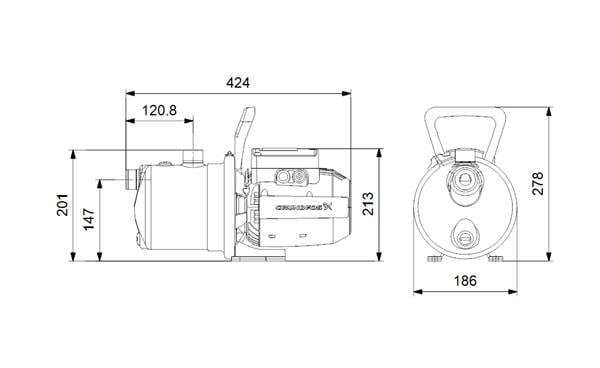 Grundfos JP 5-48 Paslanmaz Gövdeli Jet Pompa 50 mss 5.6 m³/h