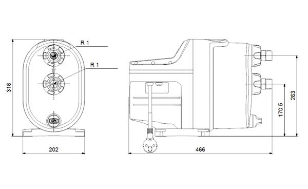 Grundfos Scala1 3-45 Sessiz Otomatik Hidrofor Tak-Çalıştır 4.5 Bar 5.6 m³/h