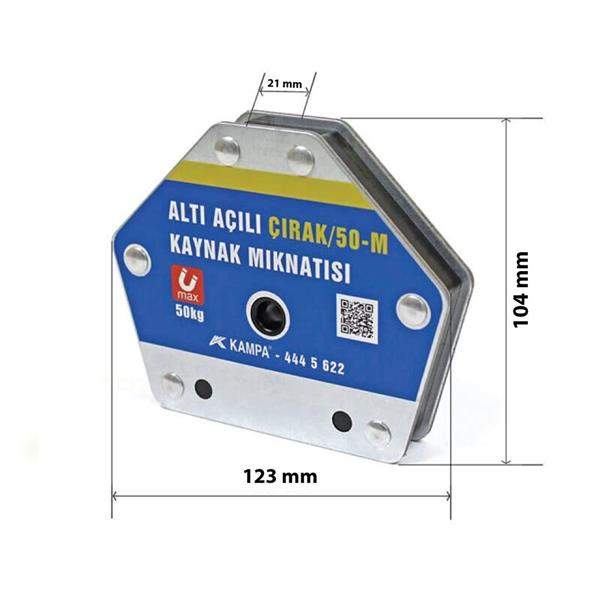 Çırak-50M/A Manyetik Kaynak Gönyesi 2 ADET  On-Off Anahtarlı 6 Açılı, 35-50 Kg Kaynak Tutucu Mıknatıs