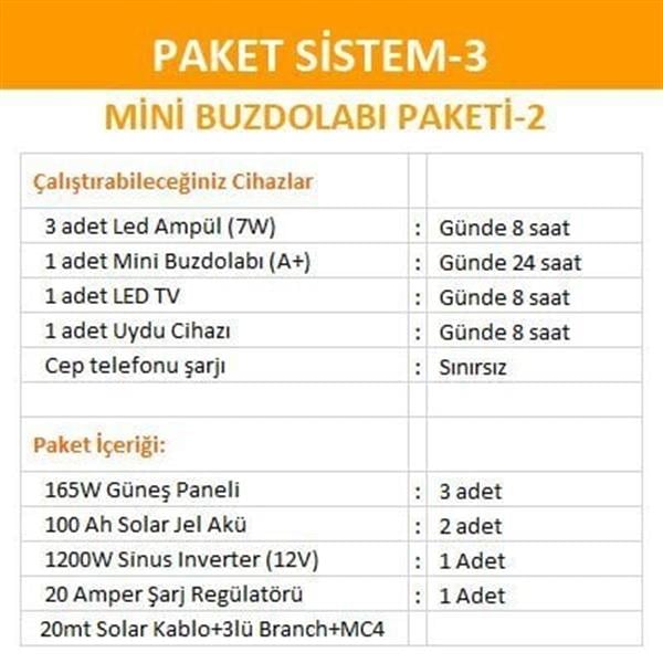 Solar Güneş Enerjili Aydınlatma-Mini Buzdolabı Paketi 2