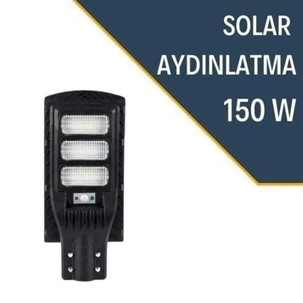 Lexron - LEXRON Güneş Enerjili Lamba, Solar Sokak Lambası, 150W Solar Aydınlatma