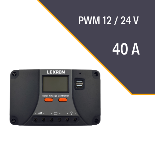 Lexron - Lexron Güneş Enerjisi Şarj Kontrol Cihazı, Solar Şarj Kontrol Cihazı, 40A PWM Şarj Kontrol Cihazı