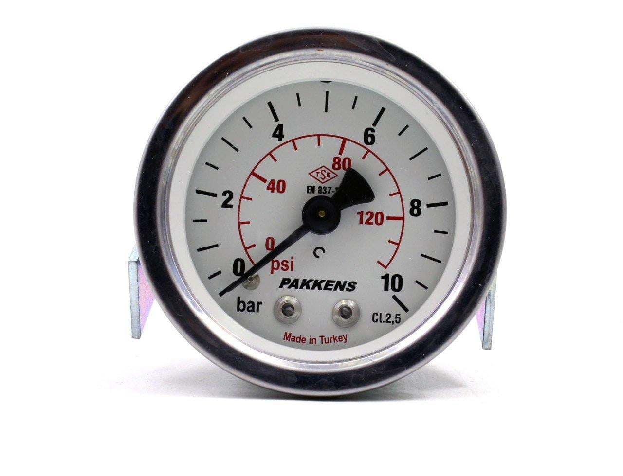 Pakkens 0-10 Bar 63 mm Arkadan Bağlantılı Panotipi Kuru Manometre G 1/4 inç