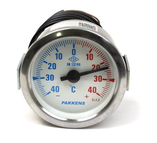 Pakkens Çap 60 -40/+40 °C Arkadan Bağlantılı Pano Tip Gazlı Termometre 1mt Pvc Kaplı Kapiler Boyu