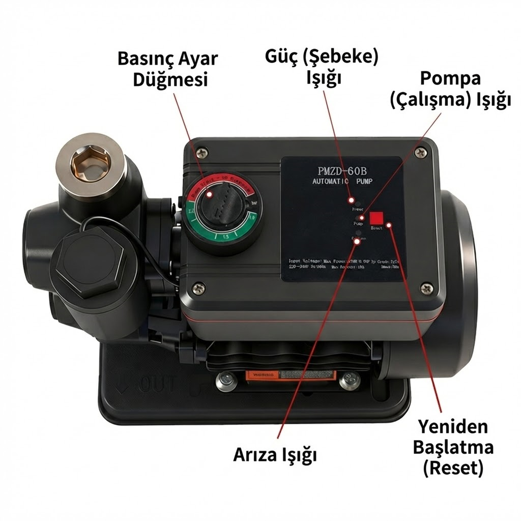 Roza Akıllı Otomatik Sıcak ve Soğuk Su Hidroforu 0,5 Hp  32 mss 35 lt/dk