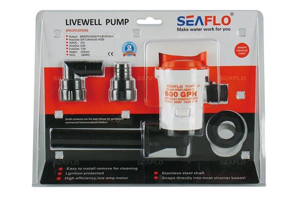 Seaflo SFBP1-G800-05 Yatay 90 Derece Livar Pompa 12 Volt 800 Gph 4 Amper 3/4 Çıkış