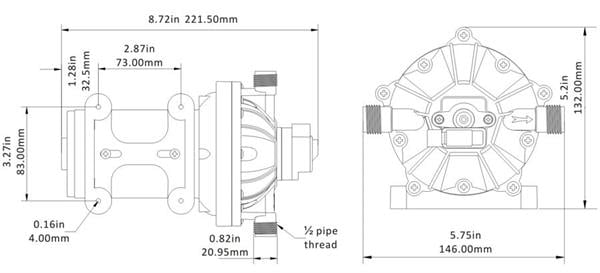 Seaflo SFDP1-050-060-51 12 Volt Otomatik Hidrofor, Tekne, Yat, Karavan Hidroforu Pompası