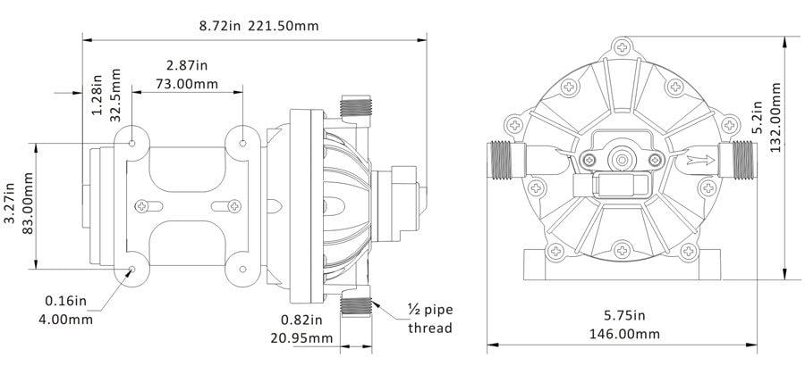Seaflo SFDP2-050-060-51 24 Volt Otomatik Hidrofor, Tekne, Yat, Karavan Hidroforu Pompası