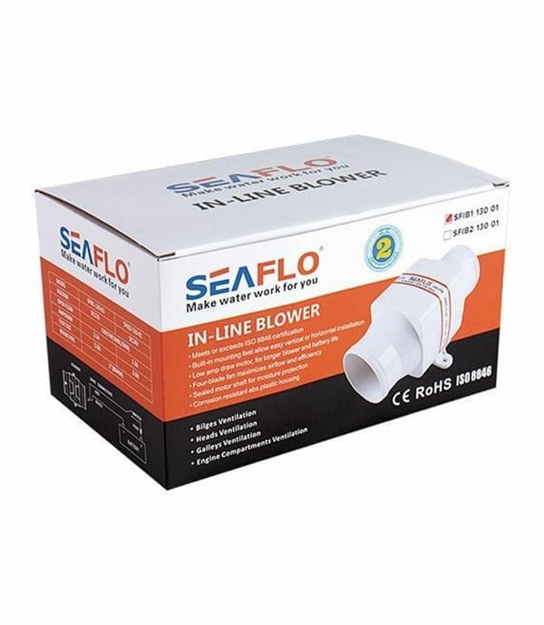 Seaflo SFIB1-130-01 12 Volt 75 mm Blower, Tekne ve Yat Kanal Tipi Fan Aspiratör