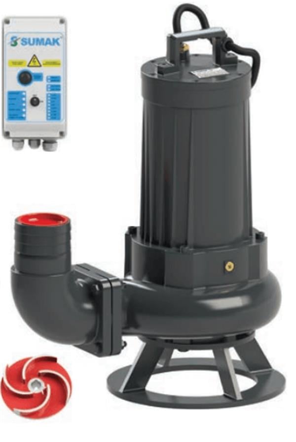 Sumak Pompa - Sumak SDTV 150/4 Foseptik Dalgıç Pompa Trifaze 380V 15 Hp